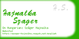 hajnalka szager business card